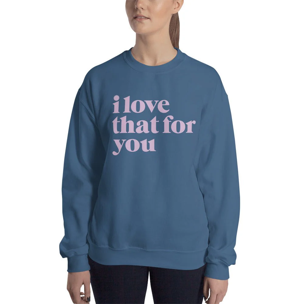 I Love That For You Logo Unisex Fleece Crewneck Sweatshirt - Image 6