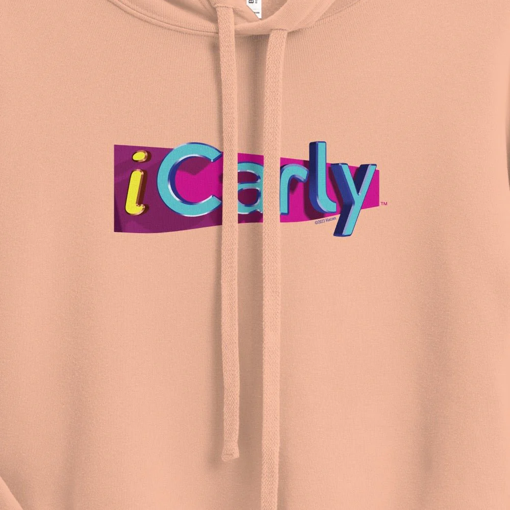 iCarly Logo Women's Fleece Crop Hooded Sweatshirt - Image 2
