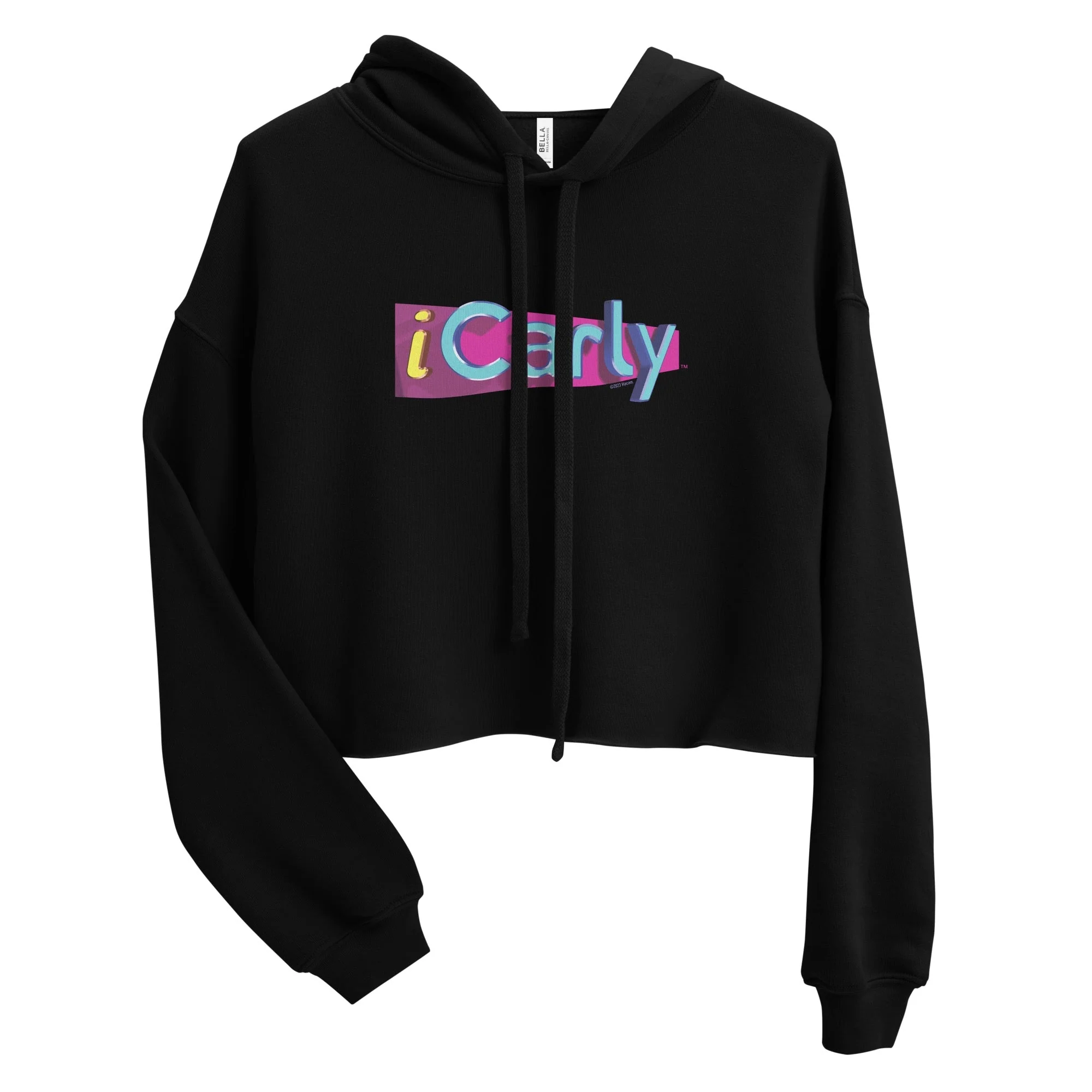 iCarly Logo Women's Fleece Crop Hooded Sweatshirt - Image 4