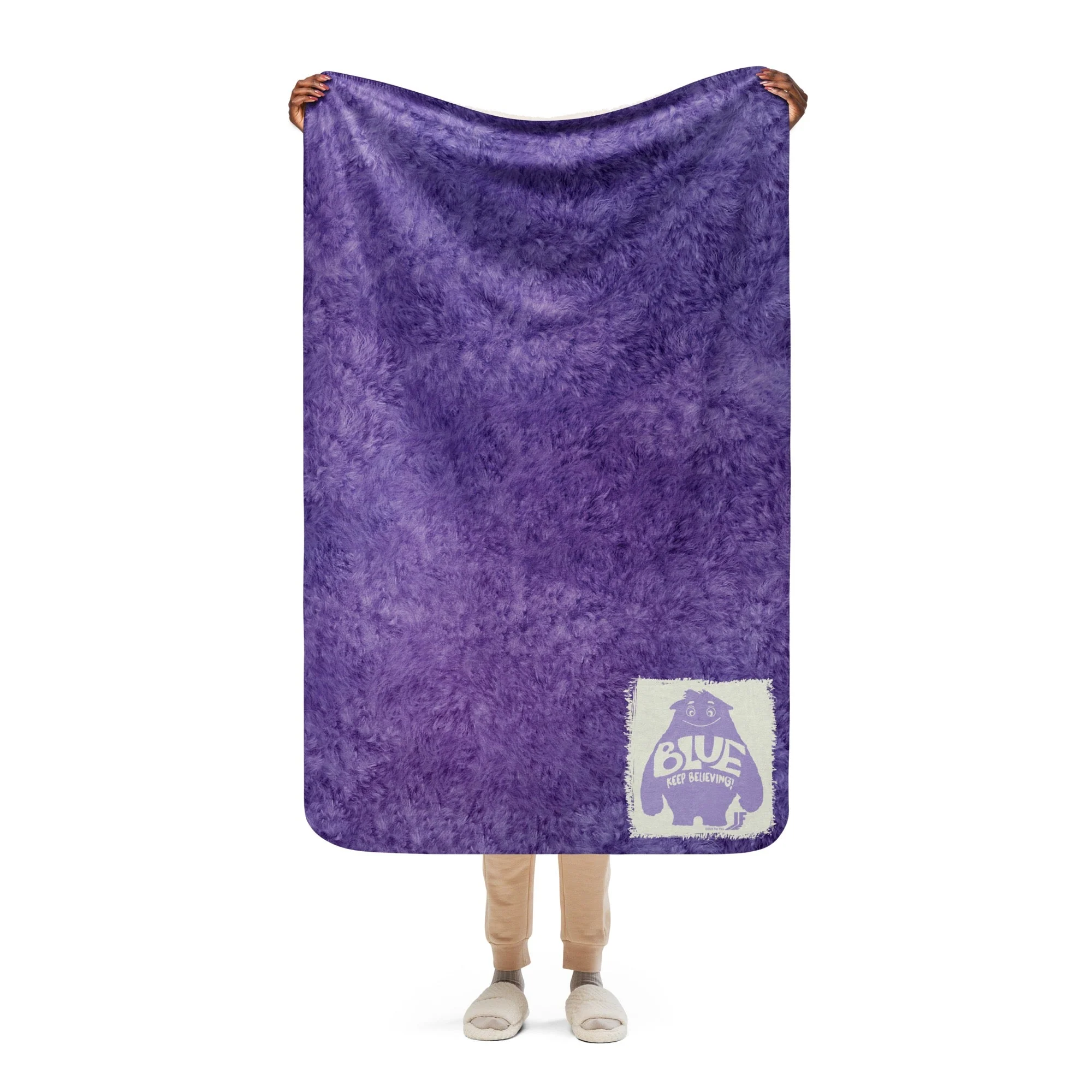 IF Blue Keep Believing Sherpa Blanket - Image 5