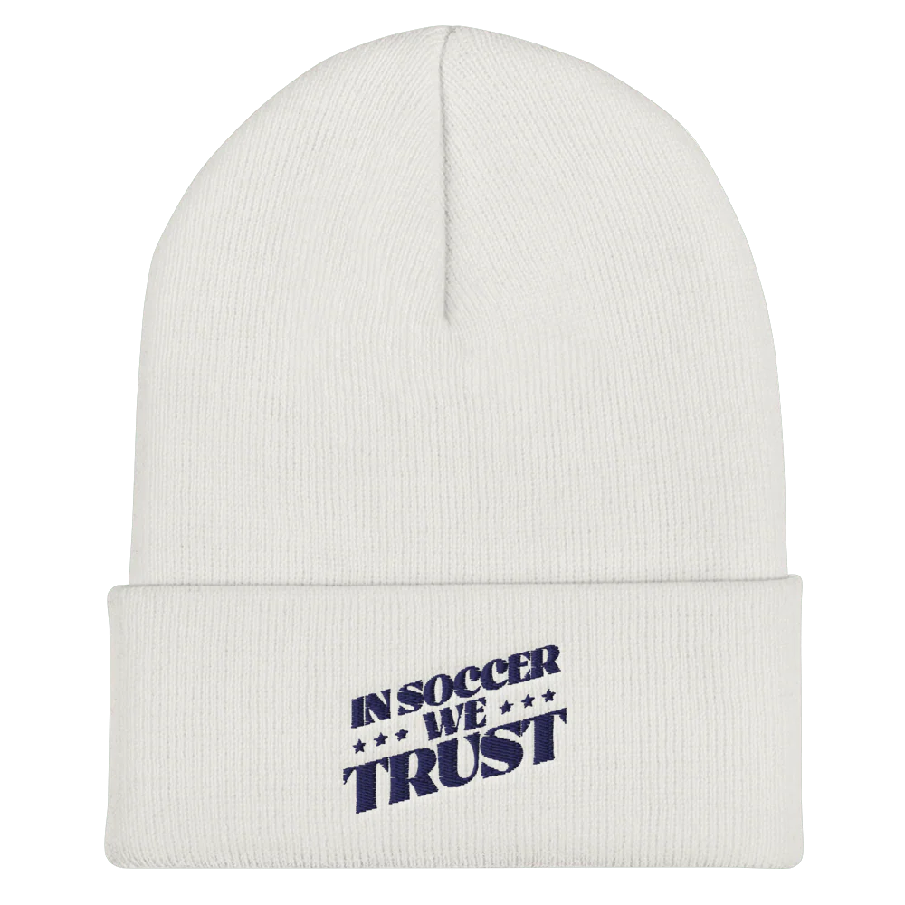 In Soccer We Trust Podcast Key Art Cuffed Beanie - Image 3