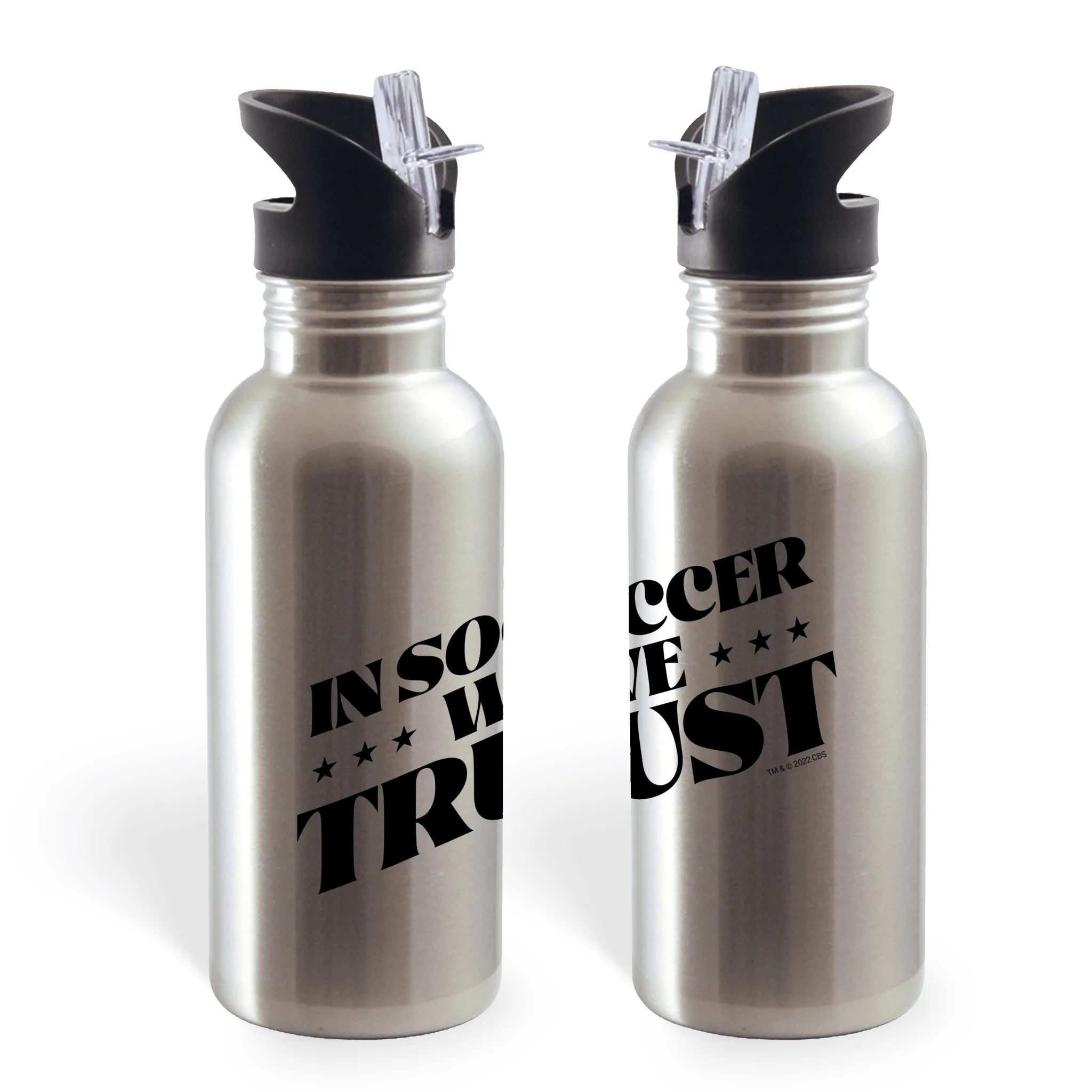 In Soccer We Trust Podcast Logo 20oz Screw Top Water Bottle with Straw