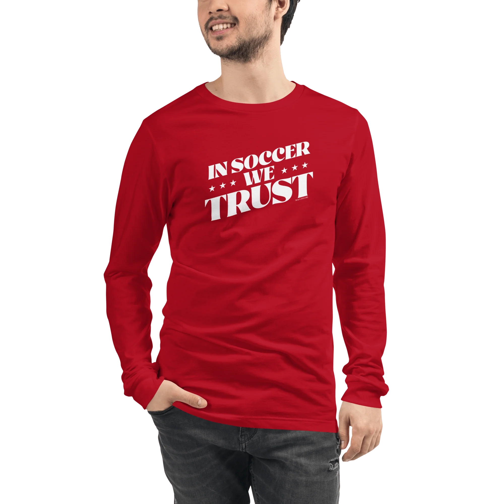 In Soccer We Trust Podcast Logo Adult Long Sleeve T-Shirt - Image 4