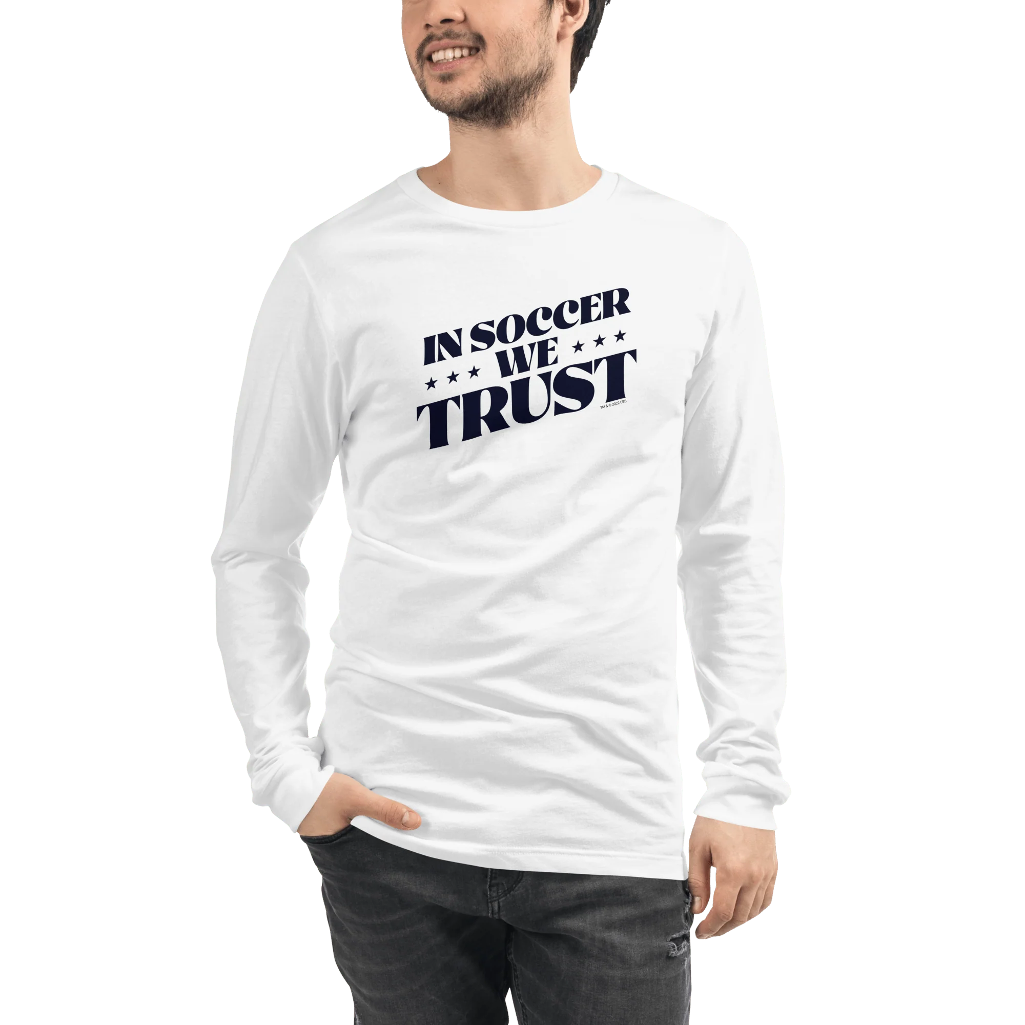 In Soccer We Trust Podcast Logo Adult Long Sleeve T-Shirt - Image 6