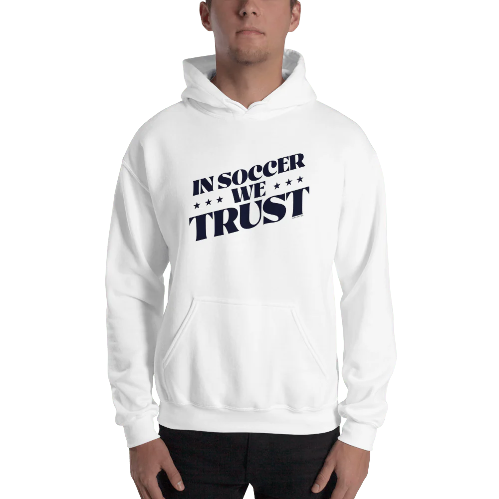In Soccer We Trust Podcast Logo Hooded Sweatshirt - Image 6