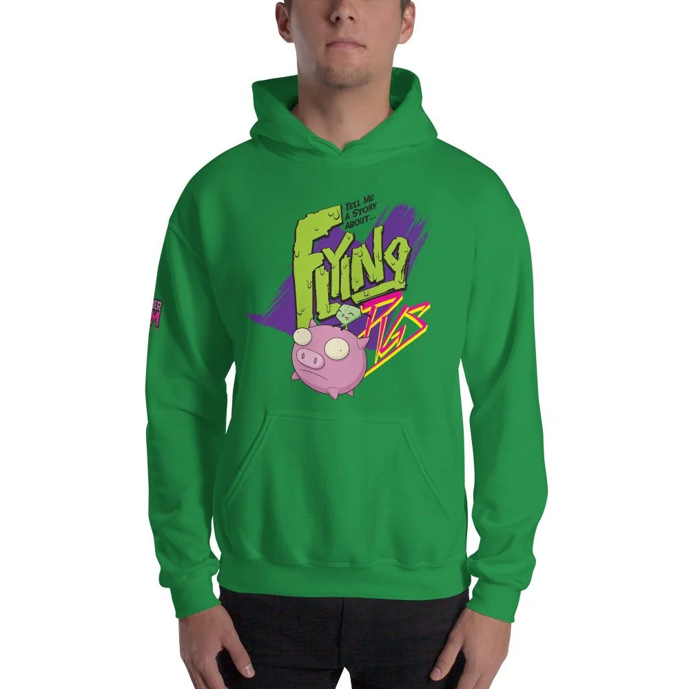 Invader Zim Flying Pigs Adult Hooded Sweatshirt - Image 3