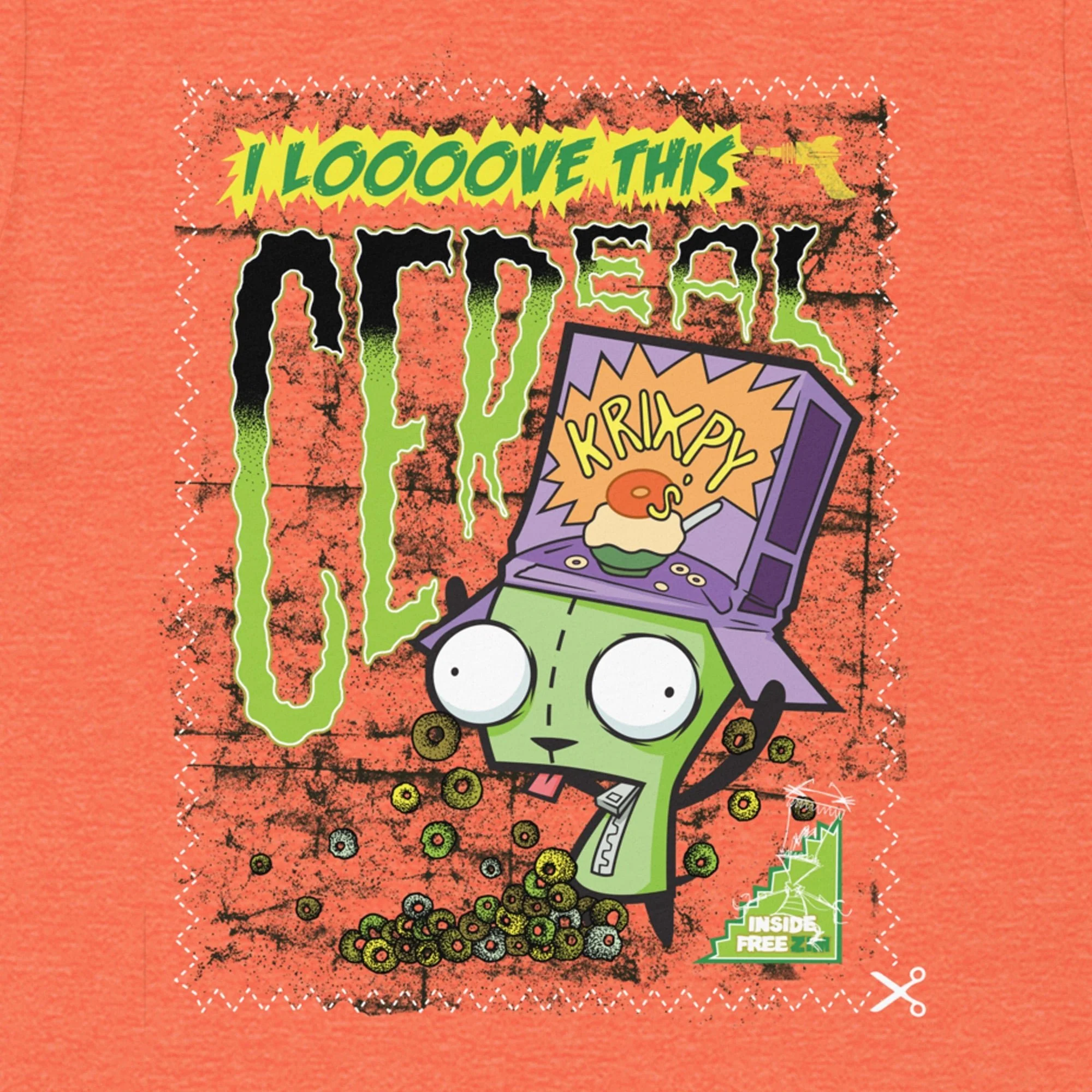 Invader Zim Looooove This Cereal Adult Short Sleeve T-Shirt - Image 2