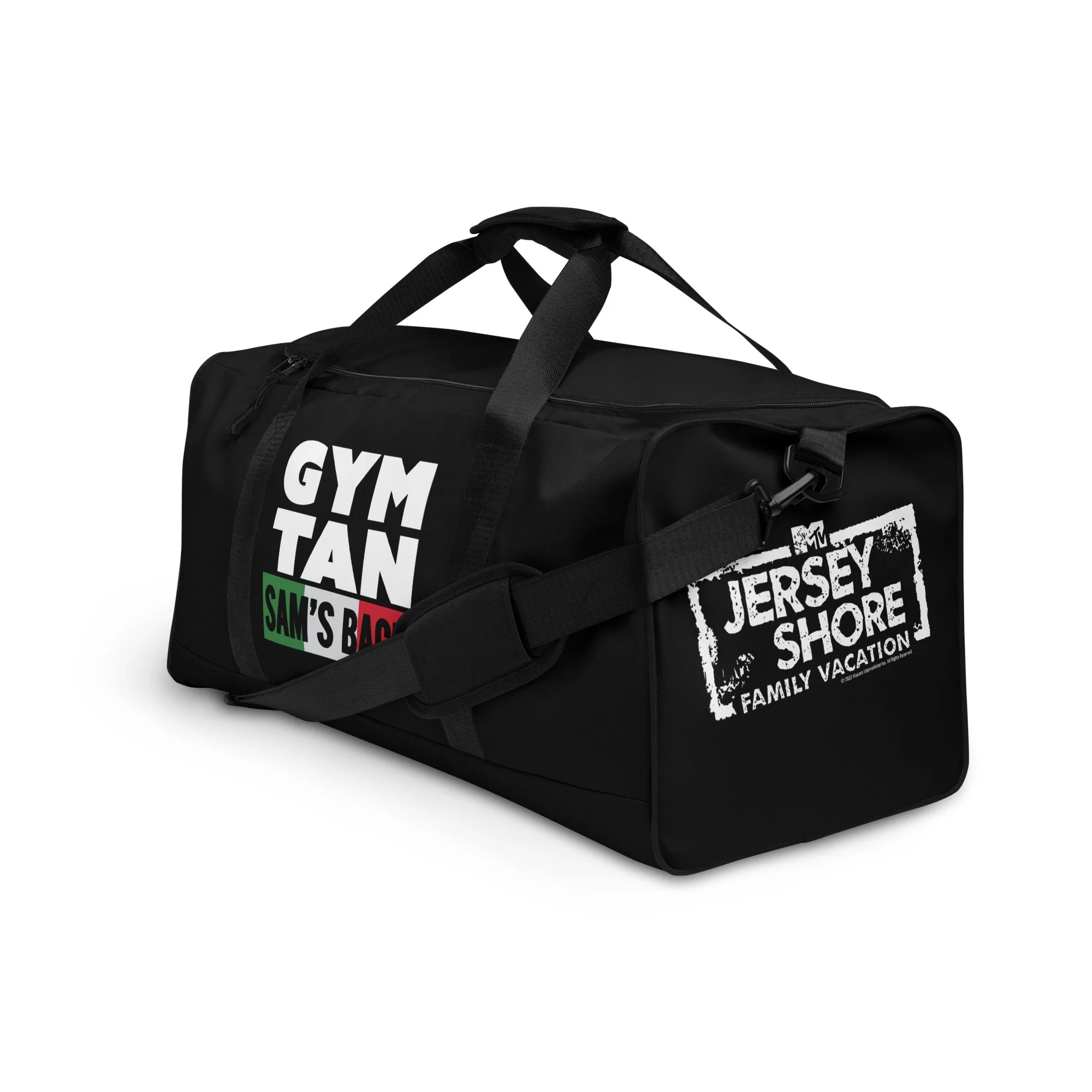 Jersey Shore Family Vacation Gym, Tan, Sam's Back Duffle Bag - Image 2
