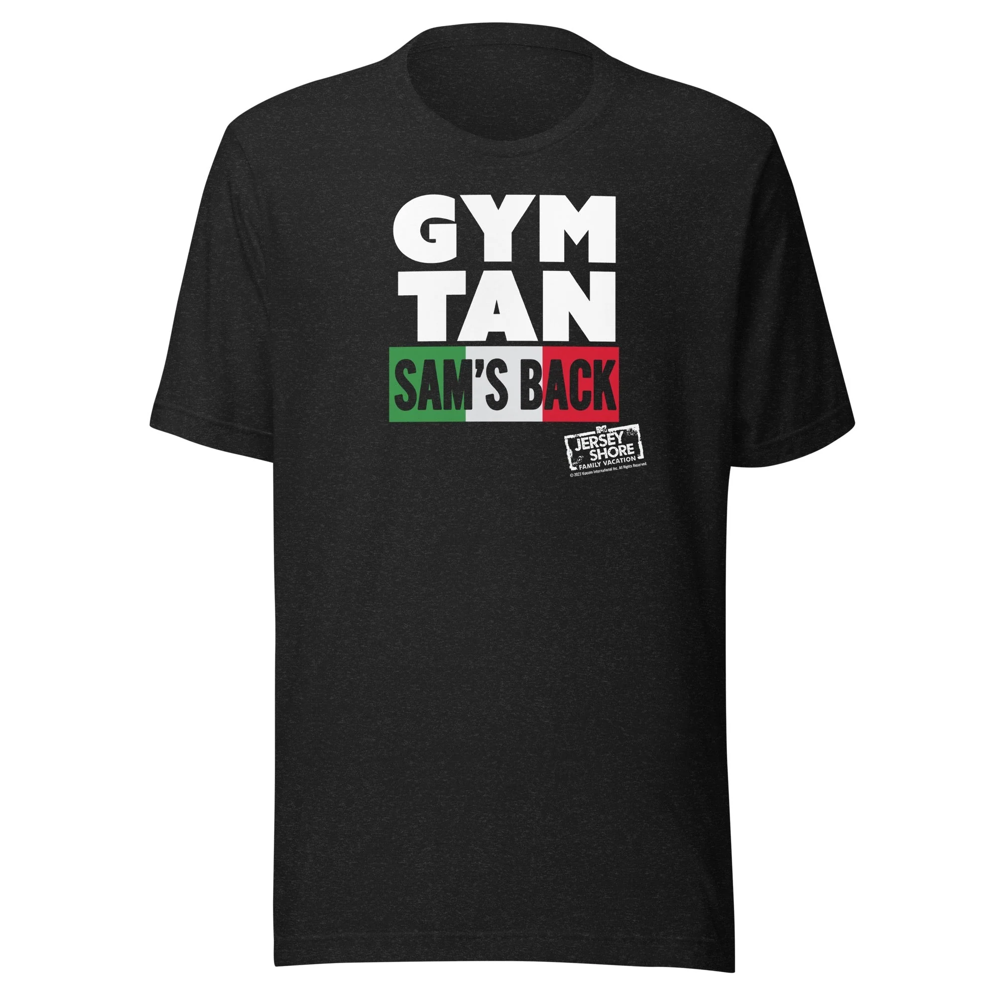 Jersey Shore Family Vacation Gym, Tan, Sam's Back T-Shirt