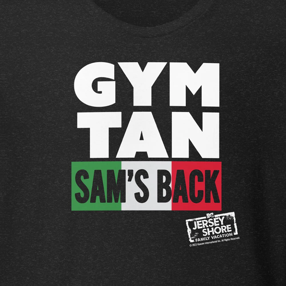 Jersey Shore Family Vacation Gym, Tan, Sam's Back T-Shirt - Image 2
