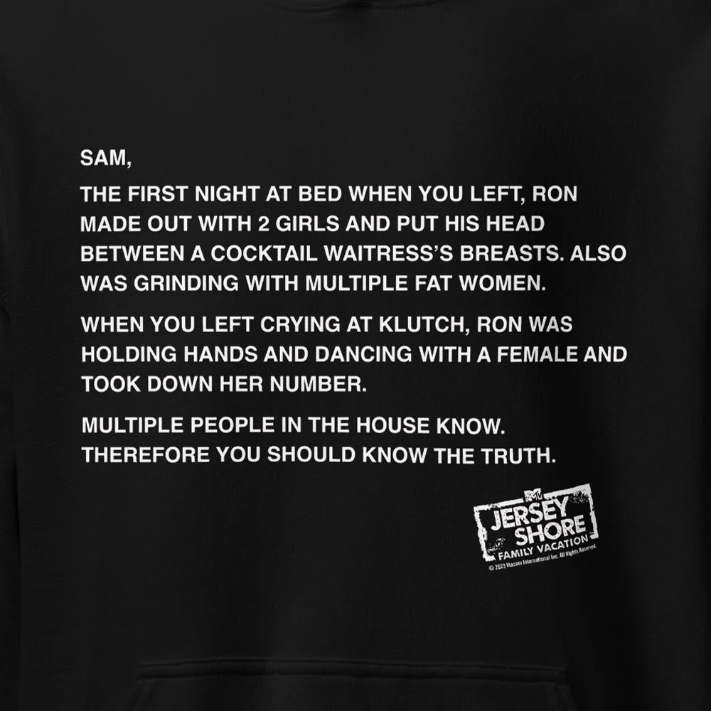 Jersey Shore Family Vacation Sam Note Hoodie - Image 2