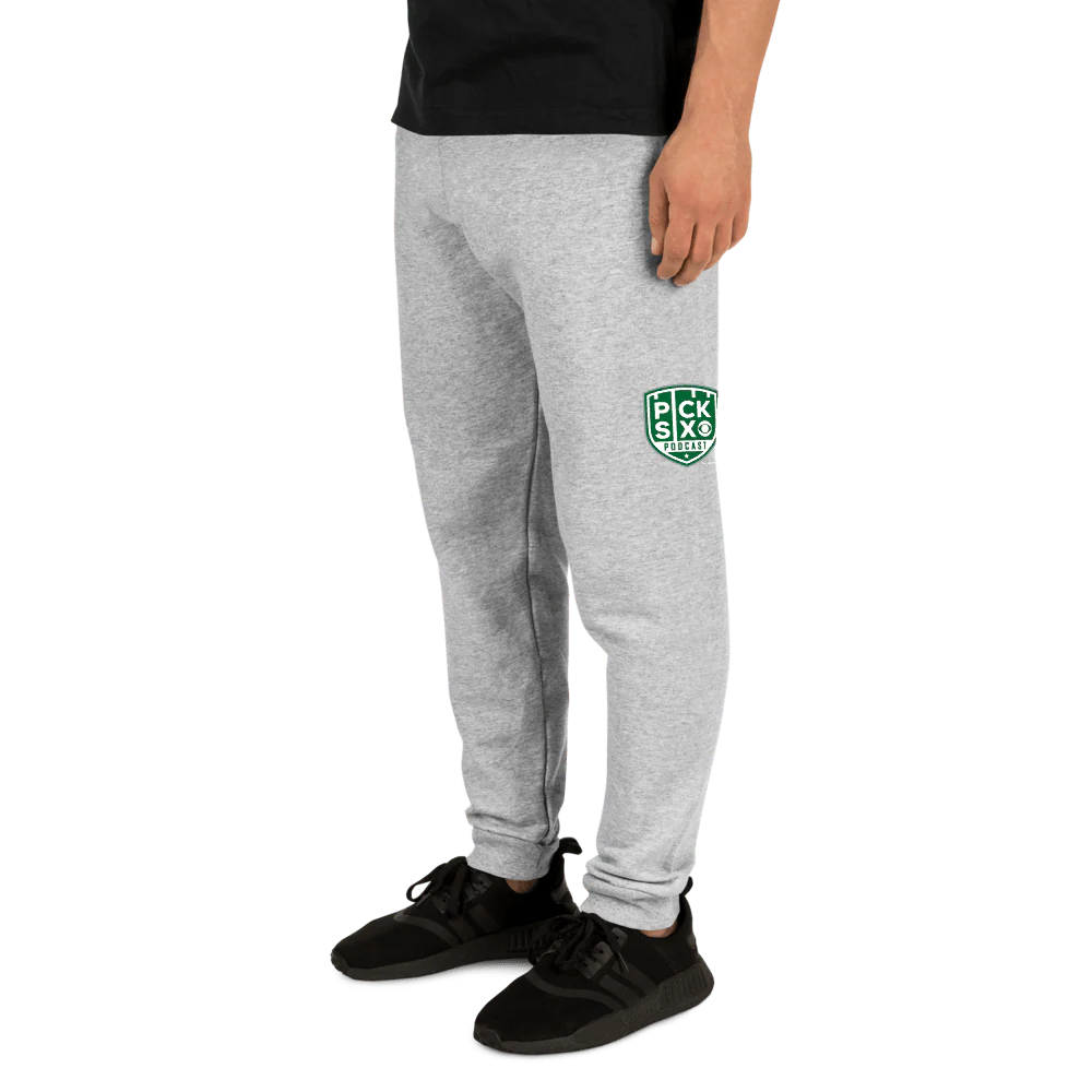 Pick Six Podcast Logo Adult Fleece Joggers - Image 11