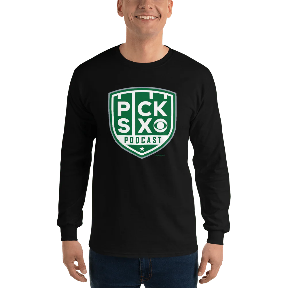 Pick Six Podcast Logo Adult Long Sleeve T-Shirt - Image 2