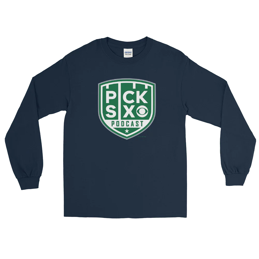Pick Six Podcast Logo Adult Long Sleeve T-Shirt - Image 3