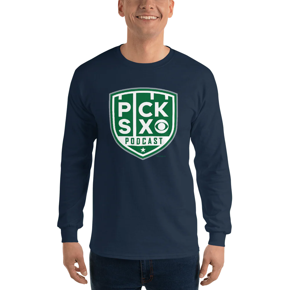 Pick Six Podcast Logo Adult Long Sleeve T-Shirt - Image 4