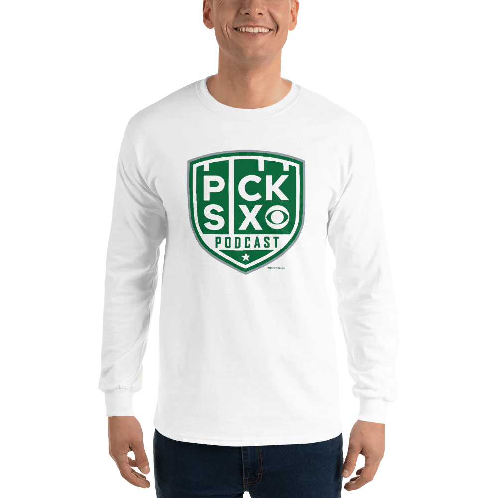 Pick Six Podcast Logo Adult Long Sleeve T-Shirt - Image 6