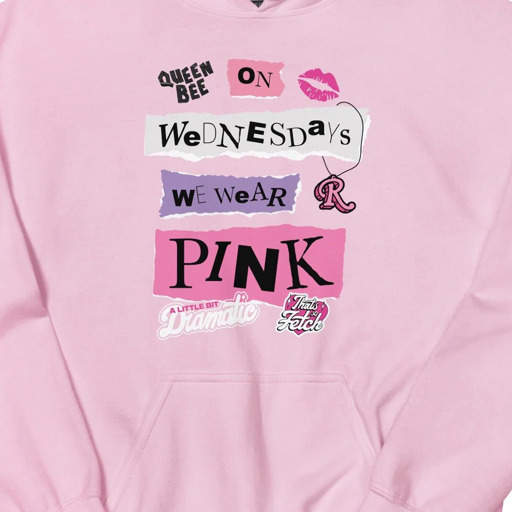 Mean Girls On Wednesdays We Wear Pink Hoodie - Image 2