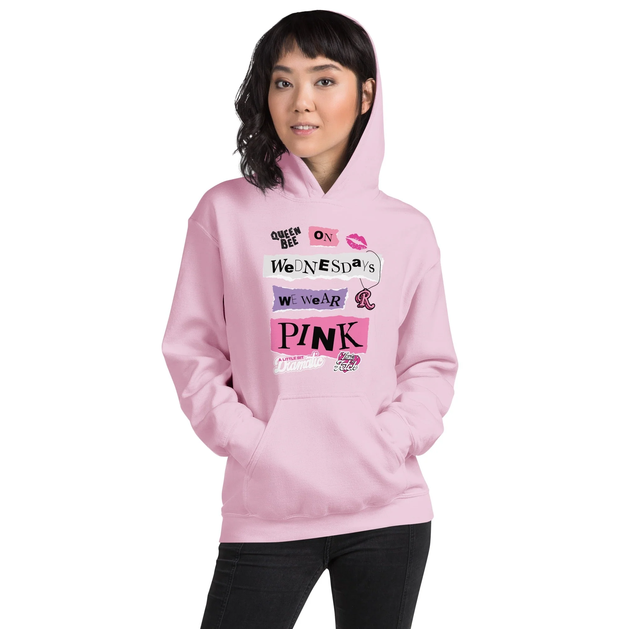 Mean Girls On Wednesdays We Wear Pink Hoodie - Image 5
