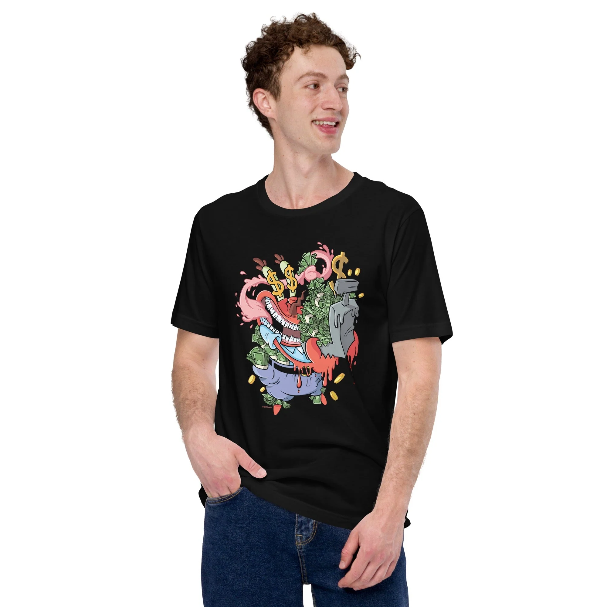 Spongebob Squarepants Mr. Krabs Krusty Pants Adult T-Shirt - Image 3