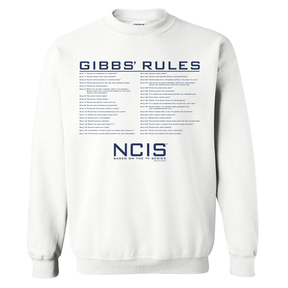 NCIS GIbbs Rules Fleece Crewneck Sweatshirt