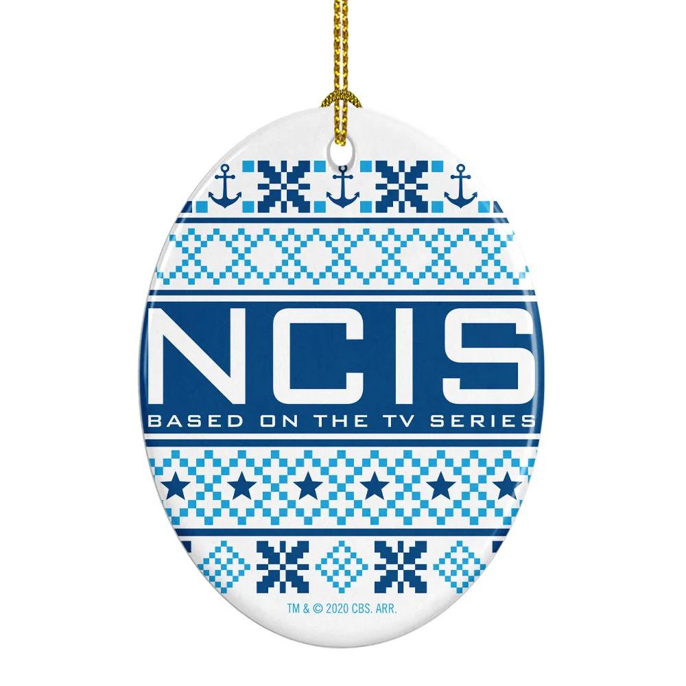 NCIS Holiday Oval Ceramic Oranament