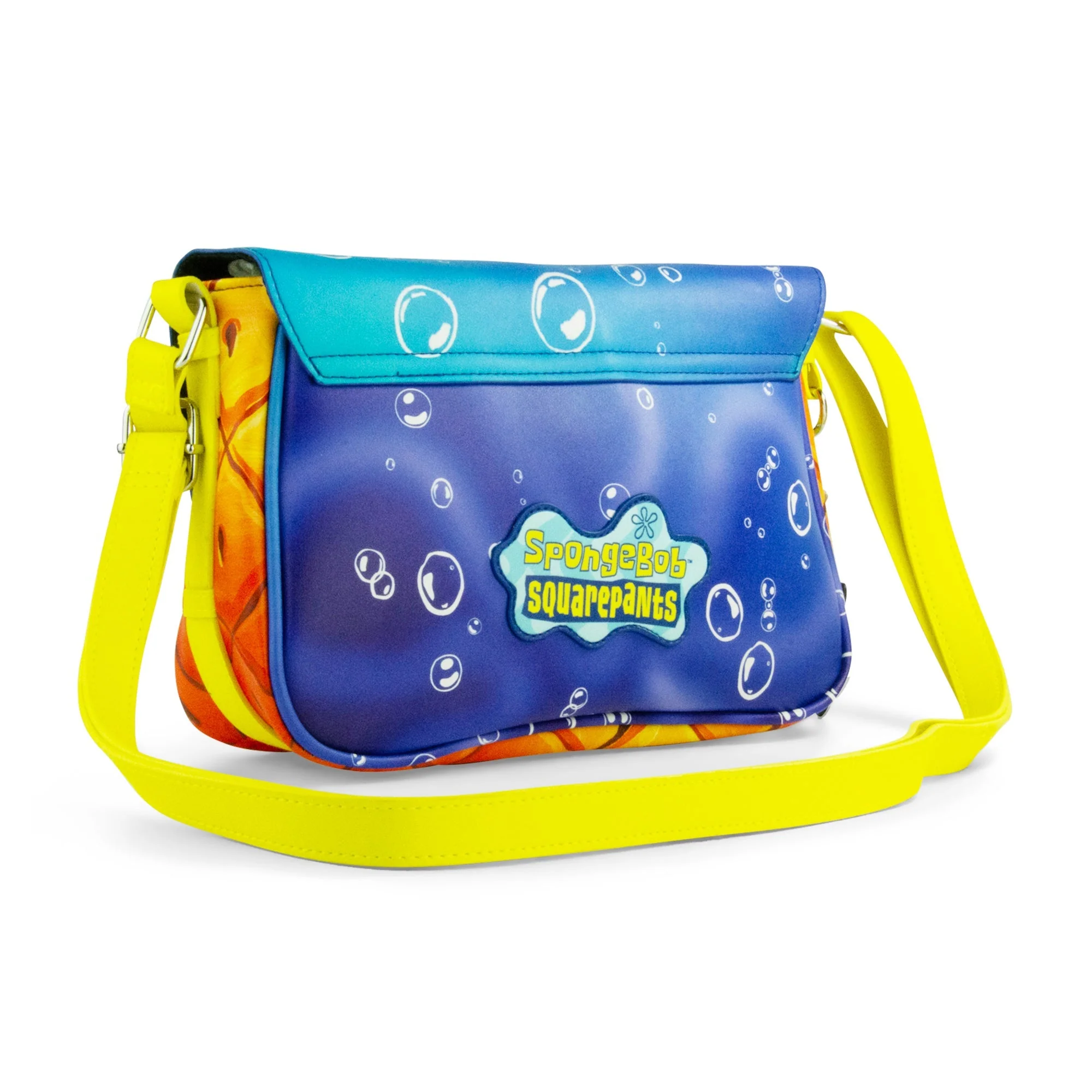 Nickelodeon SpongeBob SquarePants Crossbody Bag Excited Pose Applique Vegan Leather Yellow - Image 3