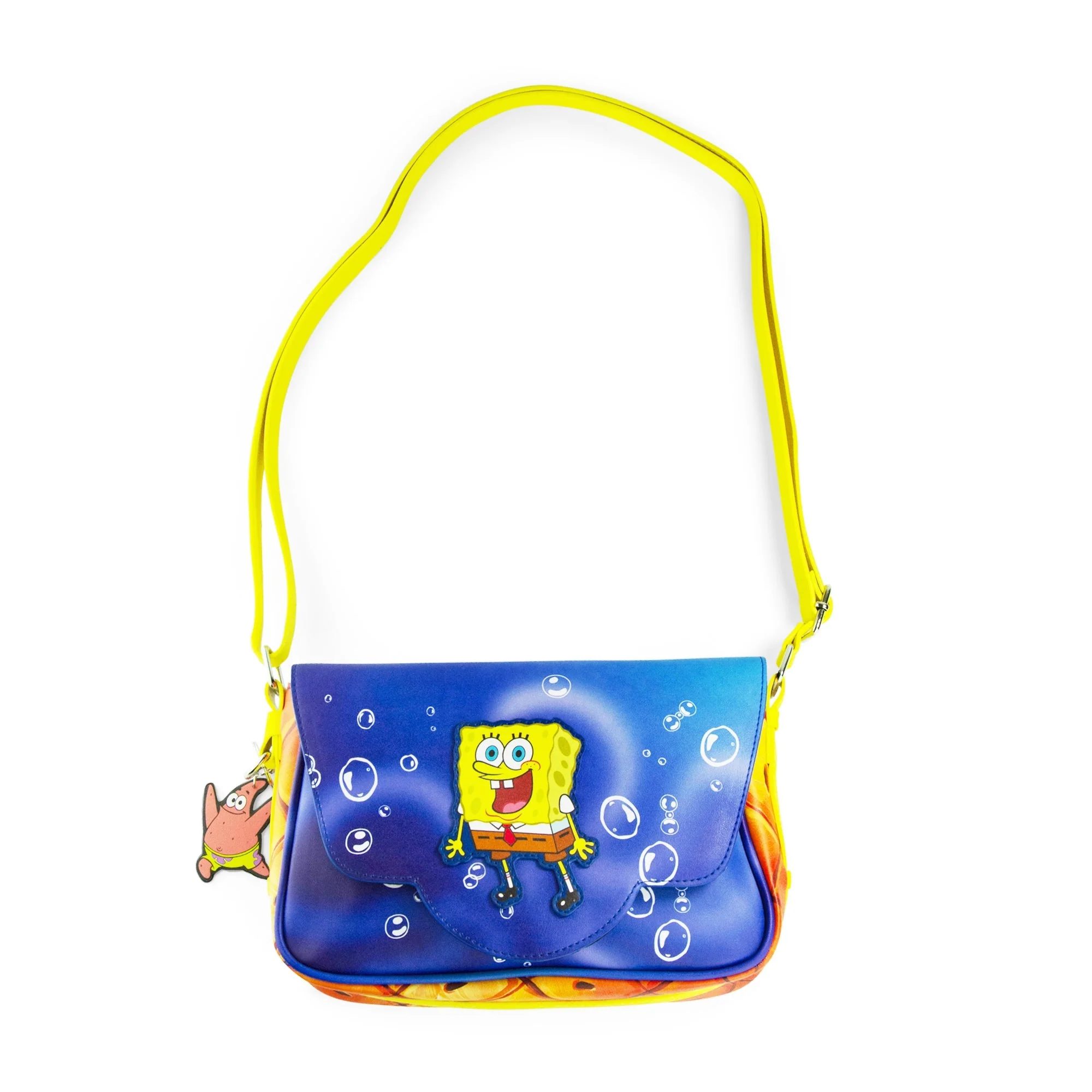 Nickelodeon SpongeBob SquarePants Crossbody Bag Excited Pose Applique Vegan Leather Yellow - Image 4