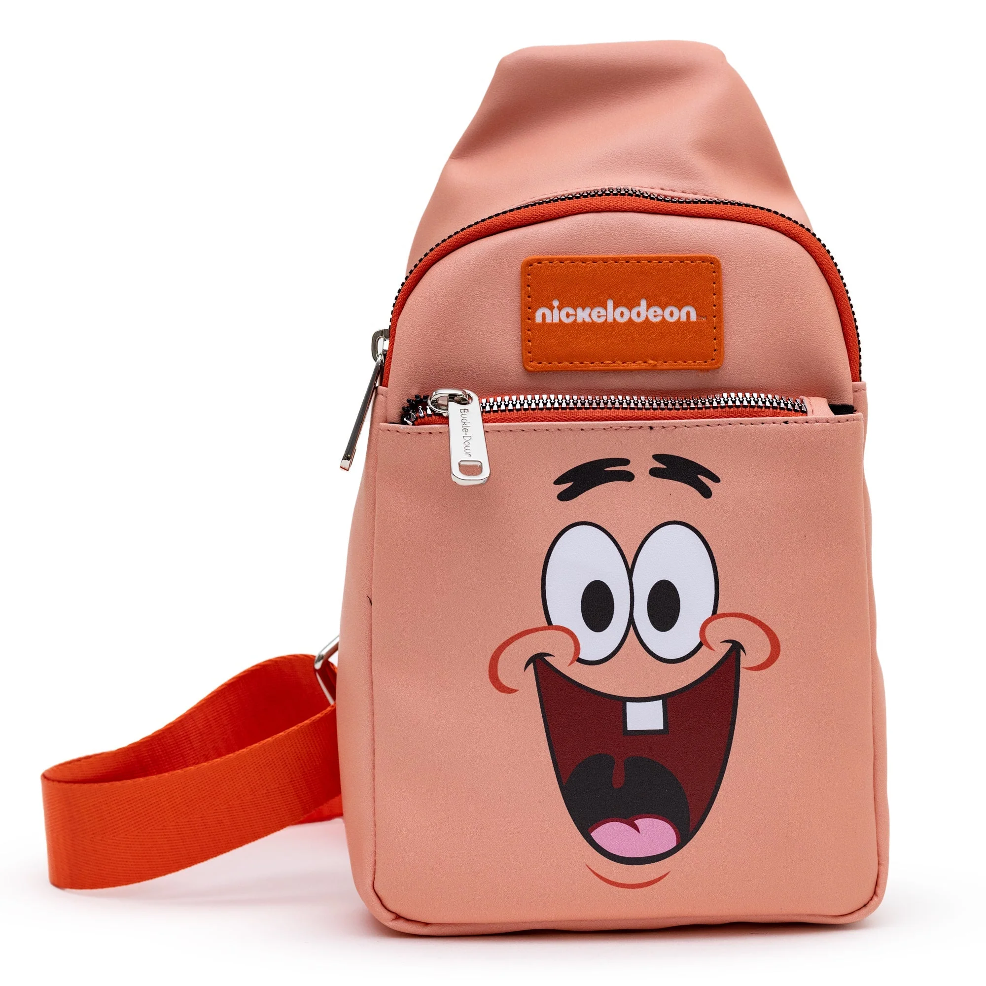 SpongeBob SquarePants Sling Bag Patrick Star Close Up Vegan Leather Salmon Orange - Image 2
