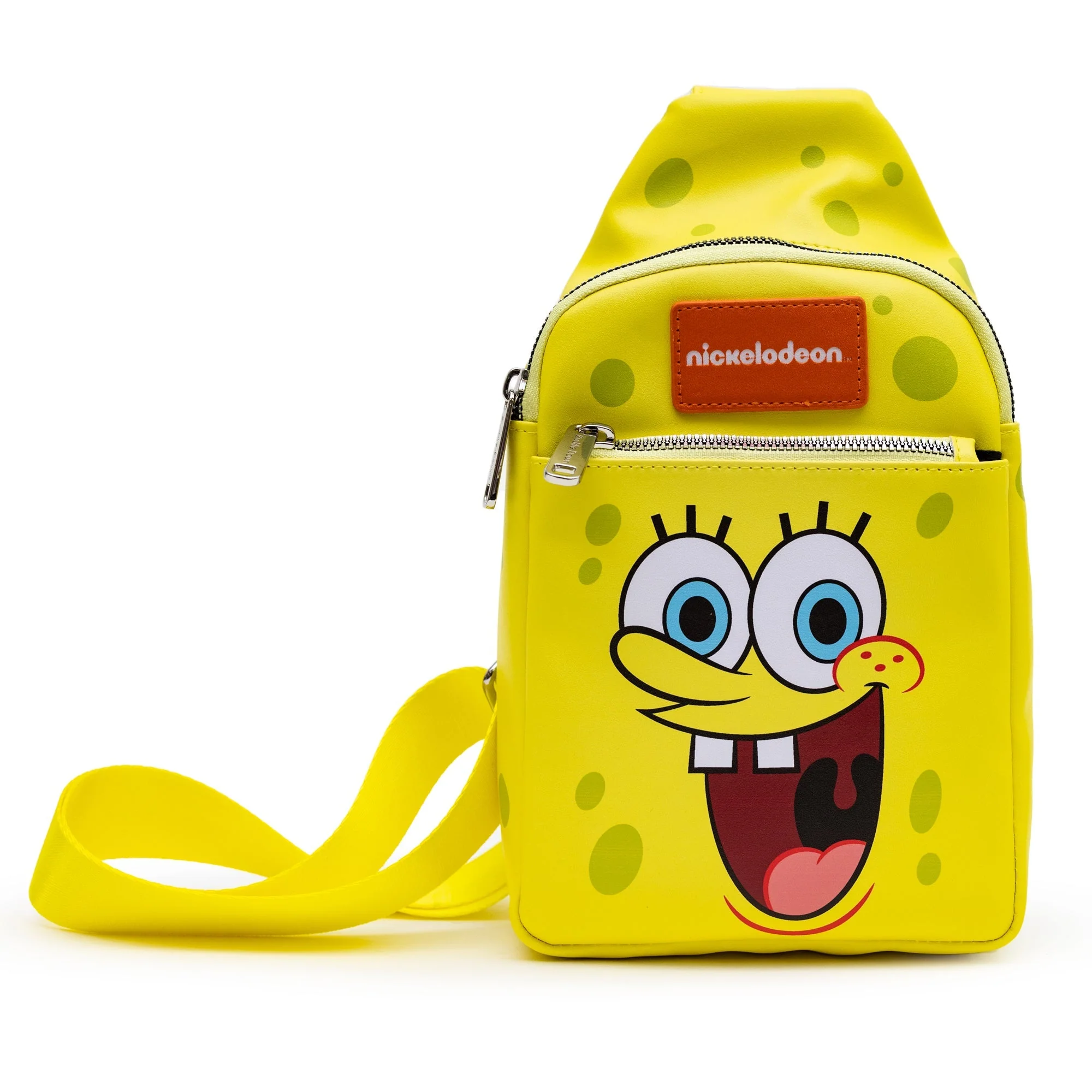 SpongeBob SquarePants Sling Bag Smiling Face Character Close Up Vegan Leather Yellow - Image 2