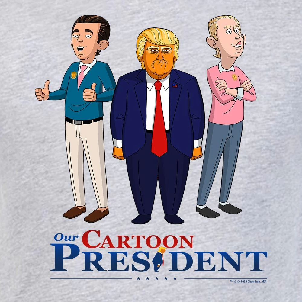 Our Cartoon President Trump and Sons Adult Short Sleeve T-Shirt - Image 2