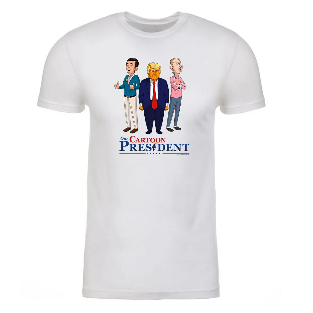 Our Cartoon President Trump and Sons Adult Short Sleeve T-Shirt - Image 3