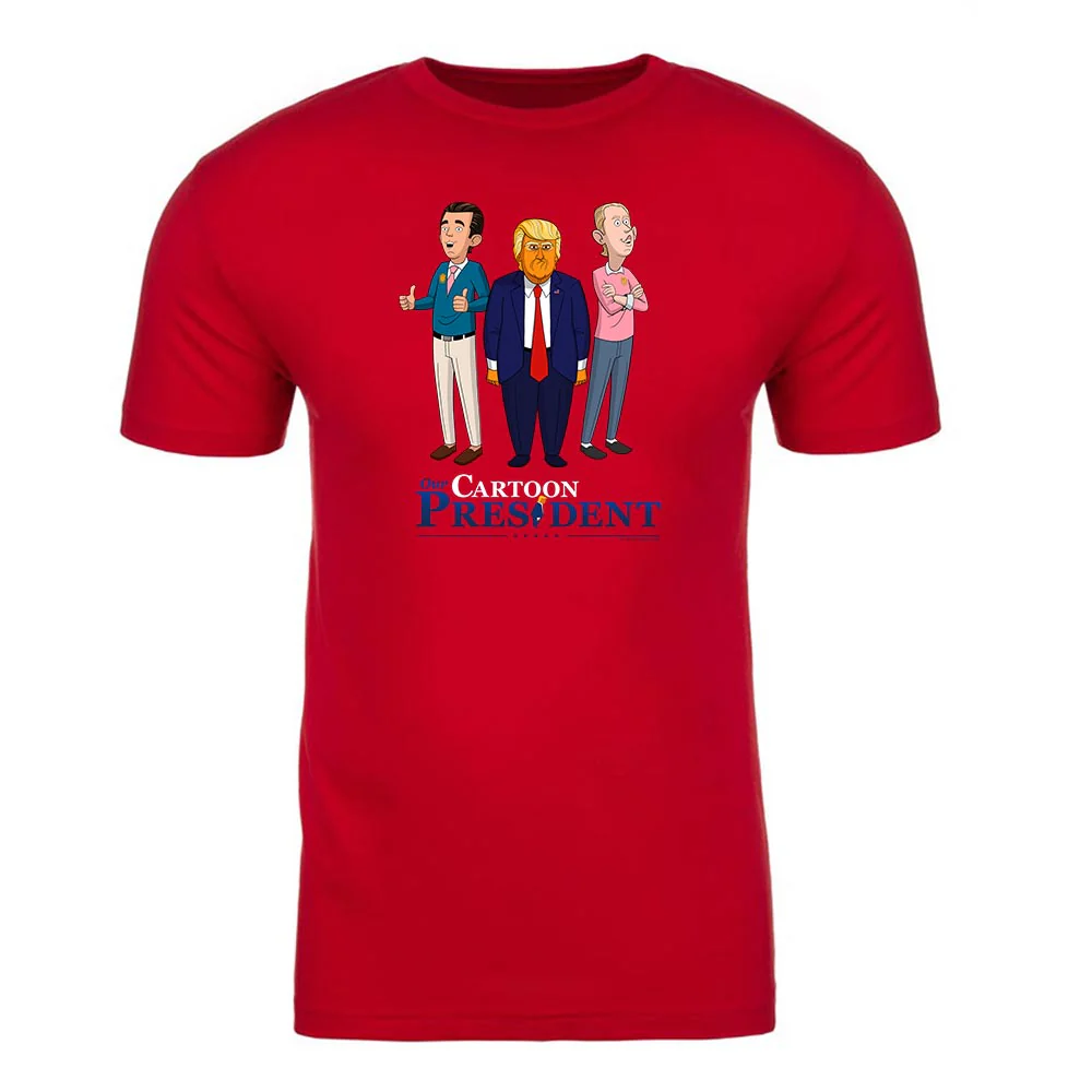 Our Cartoon President Trump and Sons Adult Short Sleeve T-Shirt - Image 4