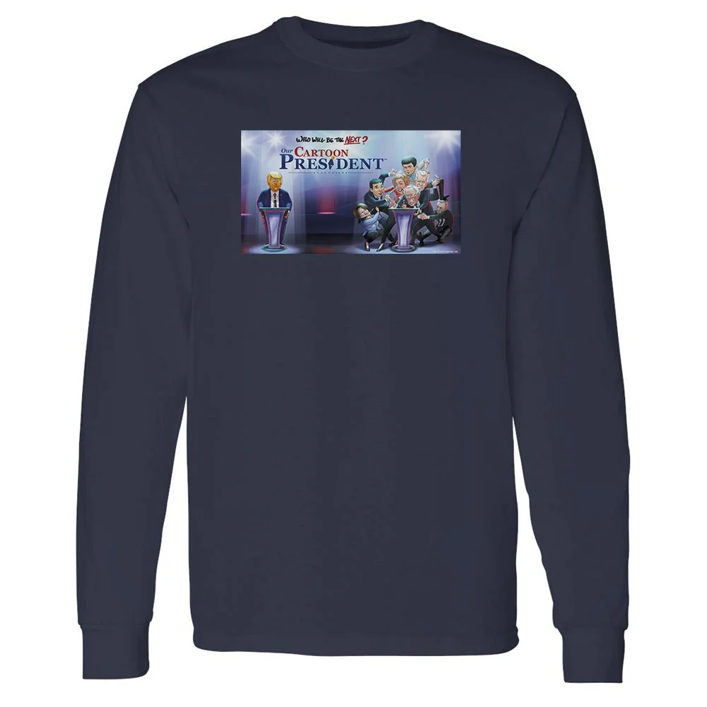 Our Cartoon President Who Will Be the Next Cartoon President? Adult Long Sleeve T-Shirt - Image 3
