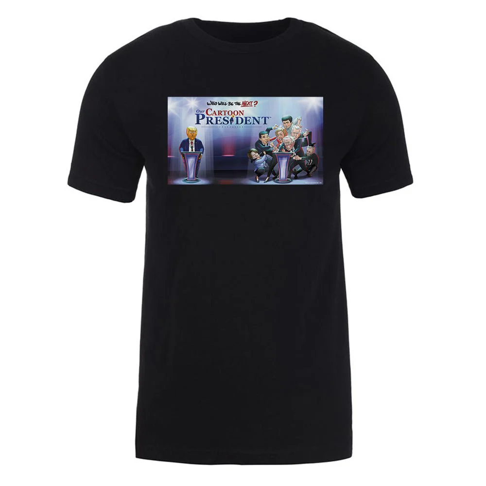 Our Cartoon President Who Will Be the Next Cartoon President? Adult Short Sleeve T-Shirt - Image 4