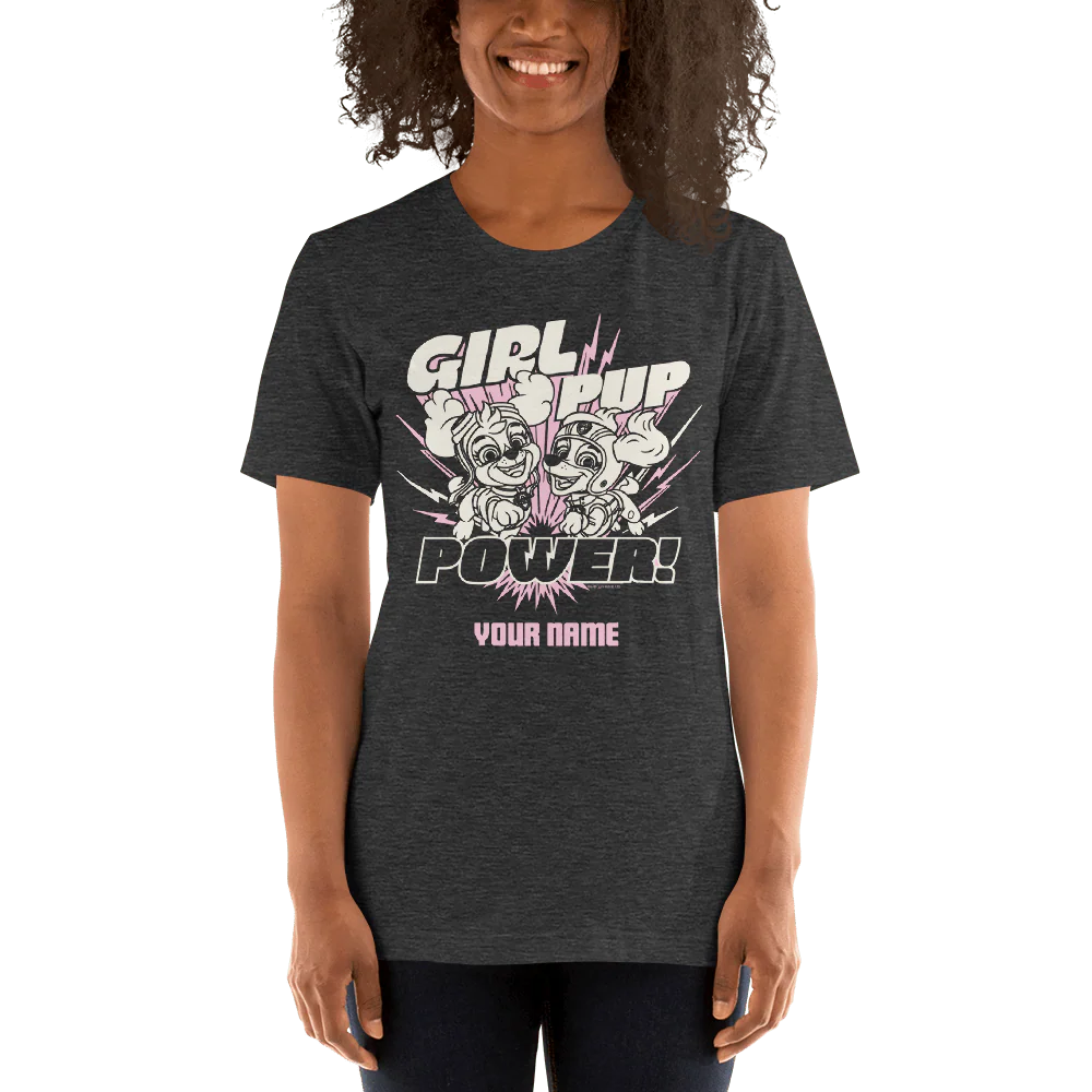 PAW Patrol Girl Pup Power Personalized Adult Short Sleeve T-Shirt - Image 4