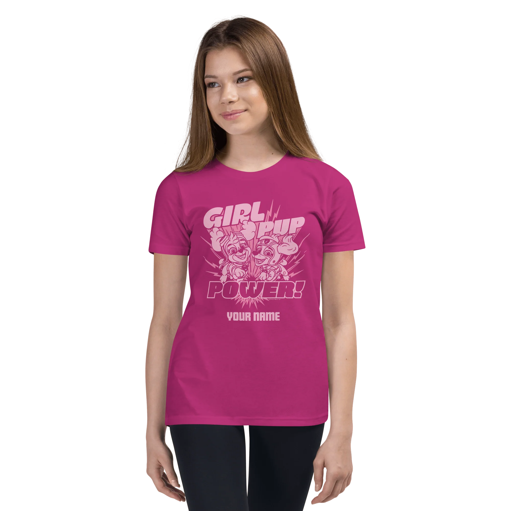 PAW Patrol Girl Pup Power Personalized Kids Premium T-Shirt - Image 3
