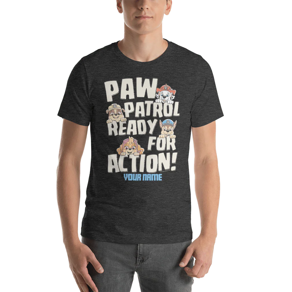 PAW Patrol Ready For Action Personalized Adult Short Sleeve T-Shirt - Image 3