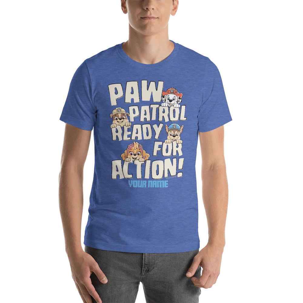 PAW Patrol Ready For Action Personalized Adult Short Sleeve T-Shirt - Image 5