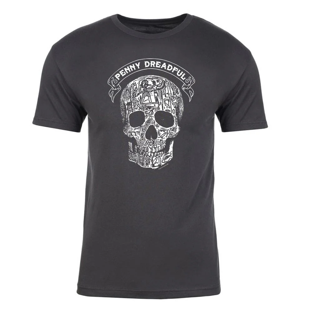 Penny Dreadful Line Art Skull Adult Short Sleeve T-Shirt - Image 2