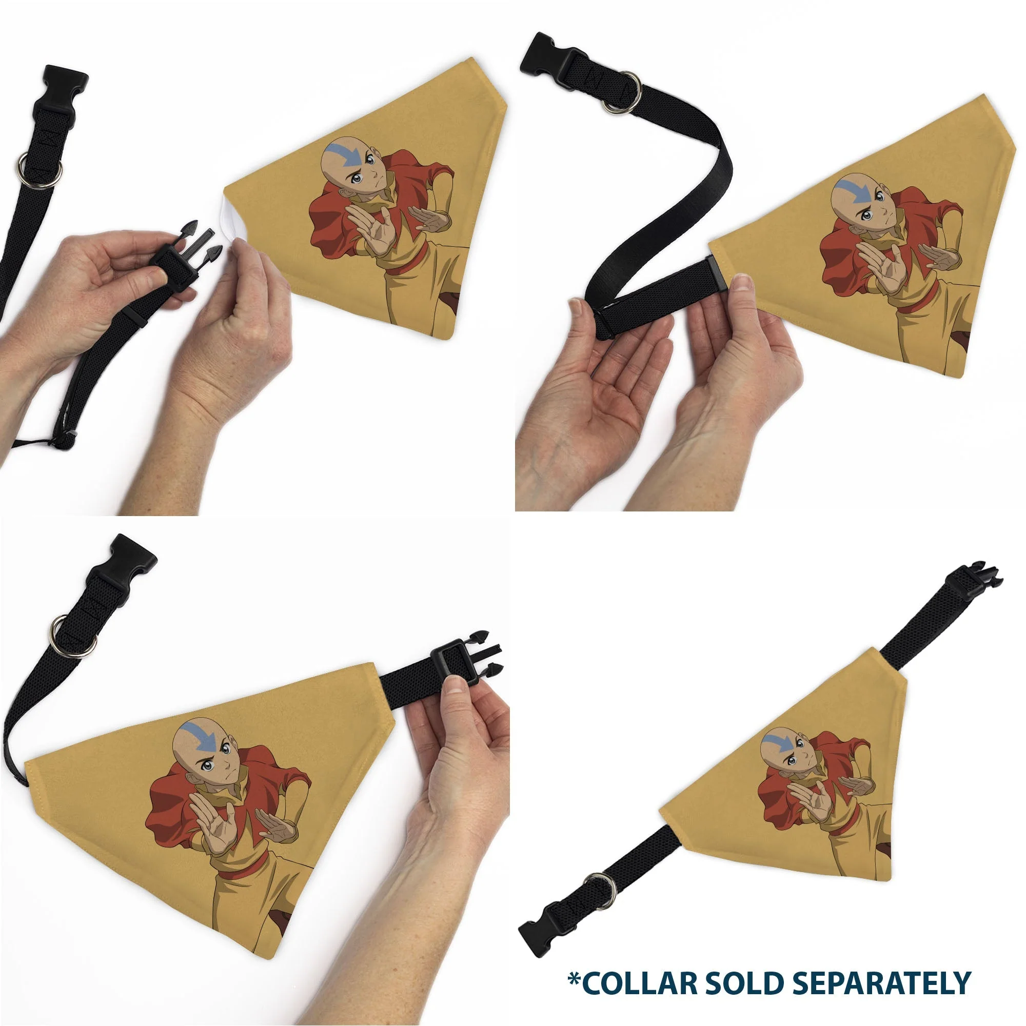 Avatar The Last Airbender Action Pose Yellow Pet Bandana - Image 6