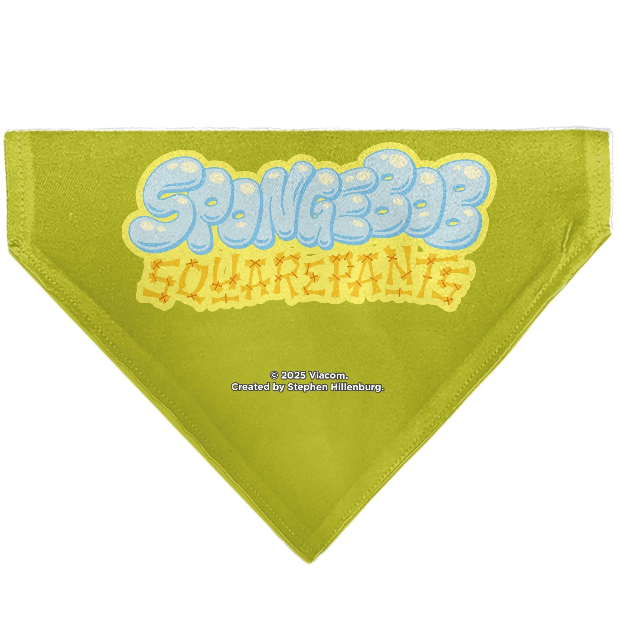 SpongeBob SquarePants Pet Bandana Excited Smile Expression Over-the-Collar Double-Sided Print Yellow - Image 2