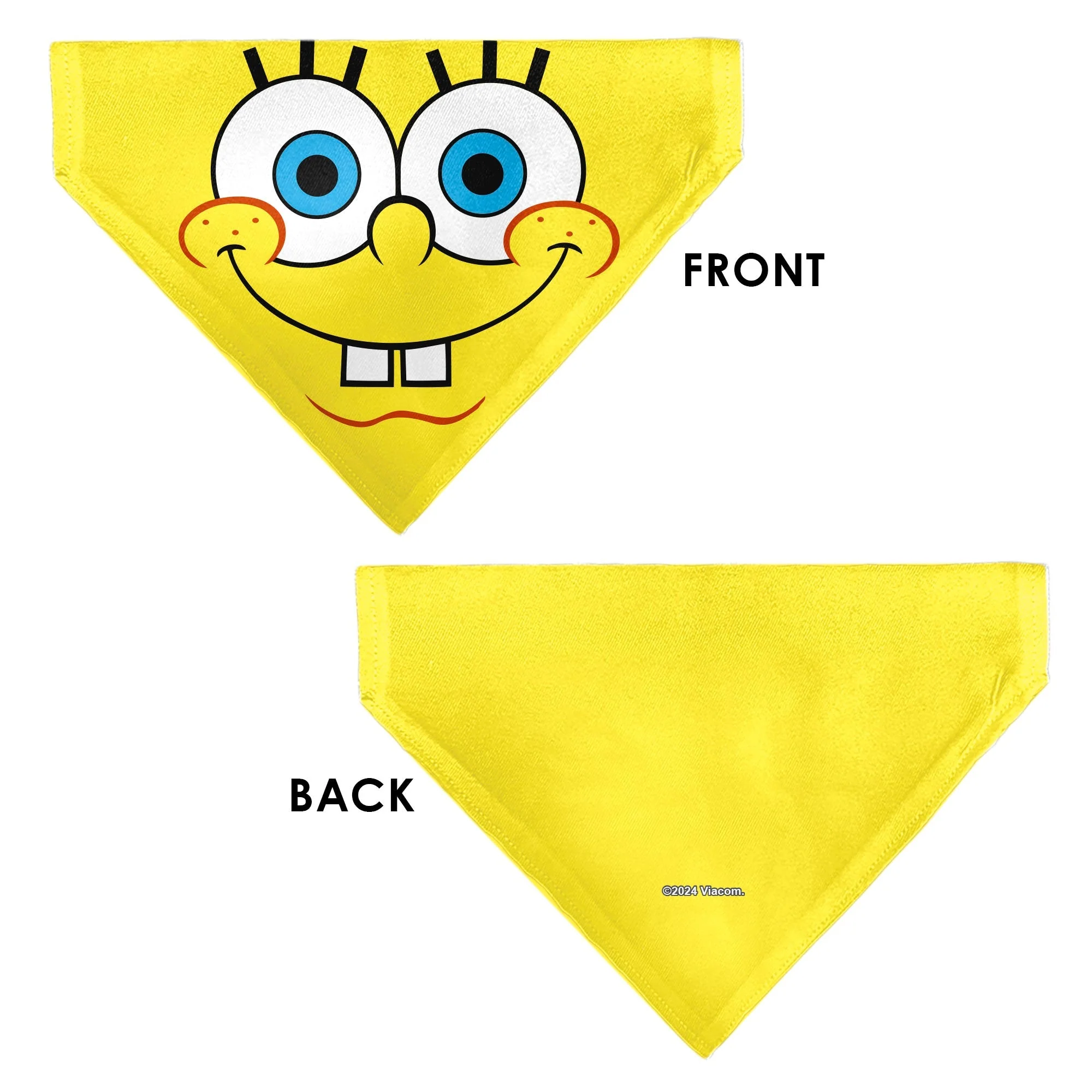 SpongeBob SquarePants Pet Bandana Face Close-Up Over-the-Collar Double-Sided Yellow - Image 3