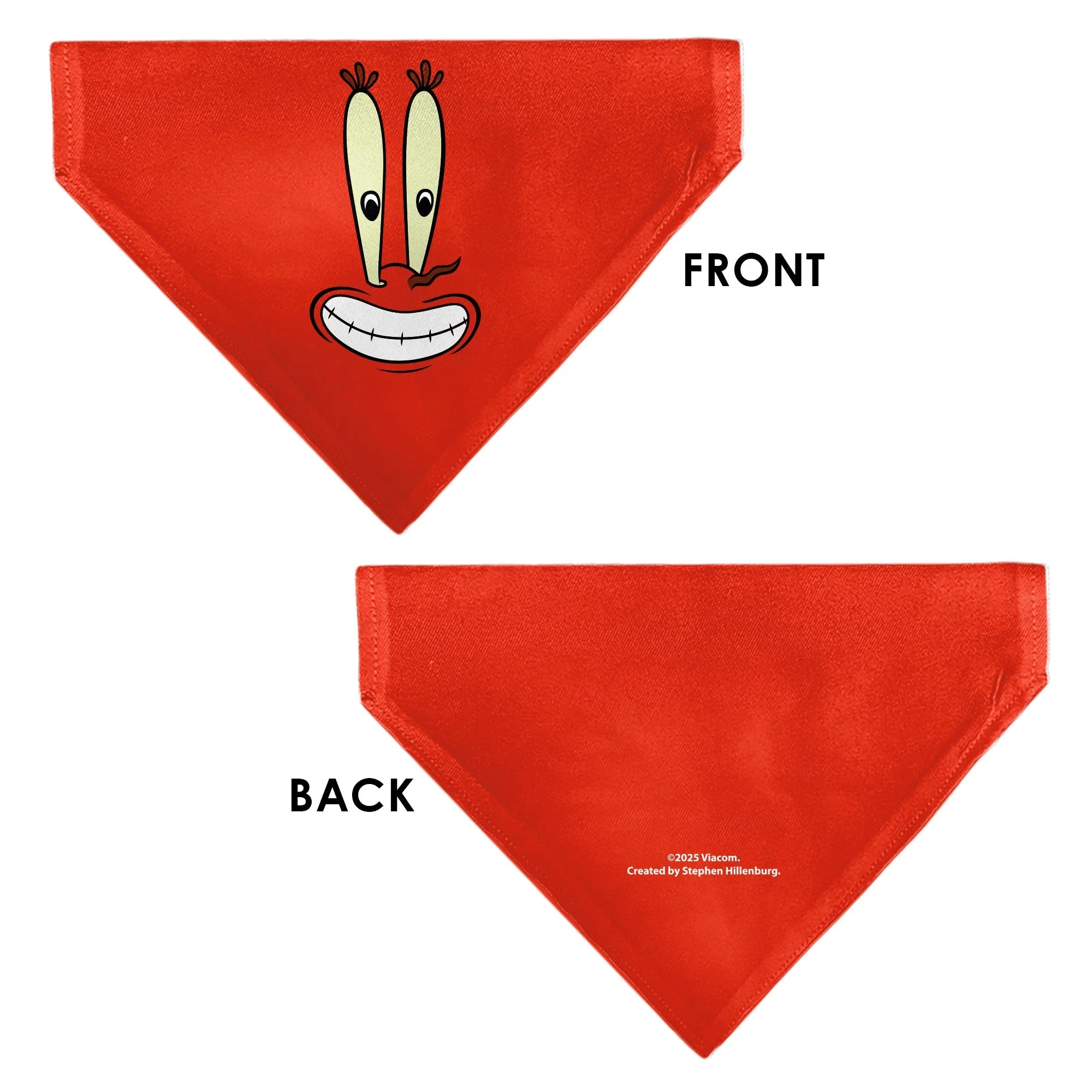 SpongeBob SquarePants Pet Bandana Mr. Krabs Close-Up Red Over-the-Collar - Image 3