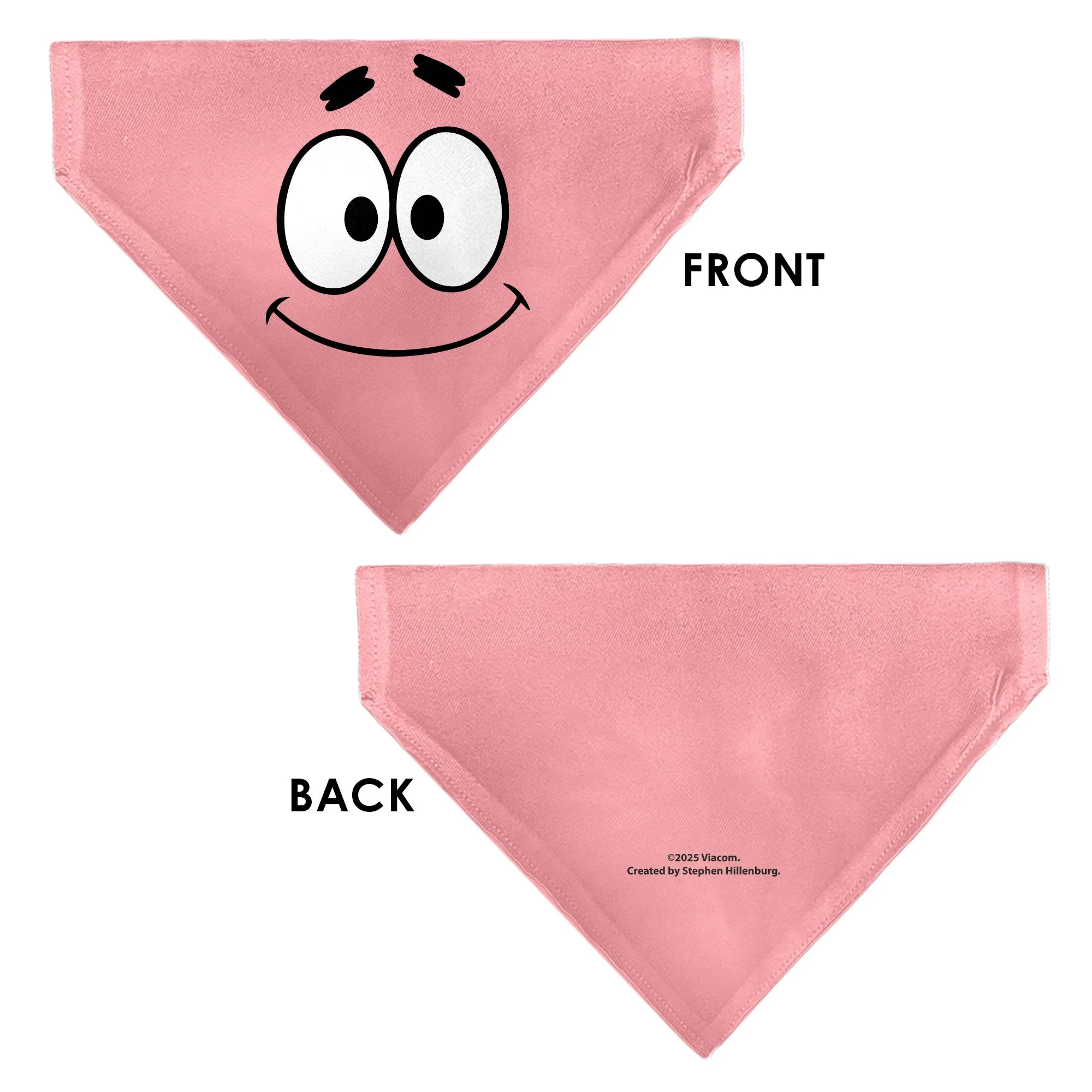SpongeBob SquarePants Pet Bandana Patrick Star Close-Up Collar Slip Double-Sided Print Pink - Image 3