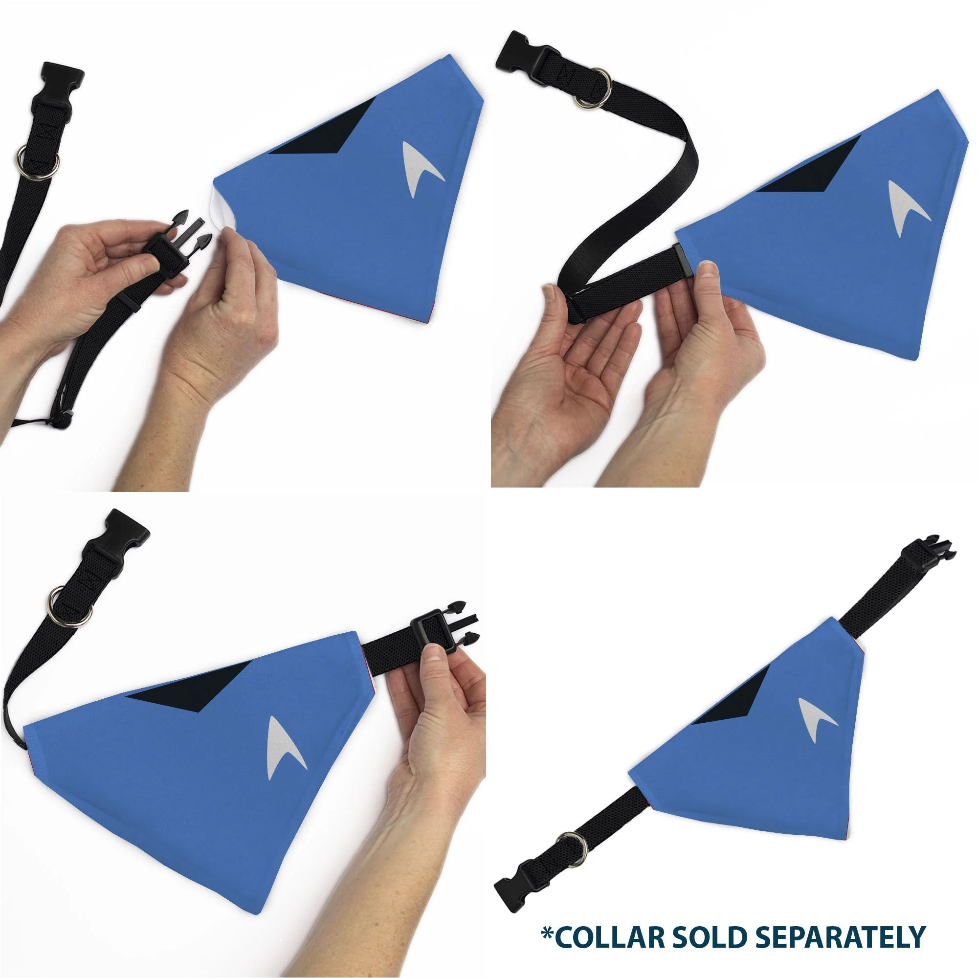 Star Trek TOS Blue Starfleet Uniform Over-Collar Pet Bandana - Image 6