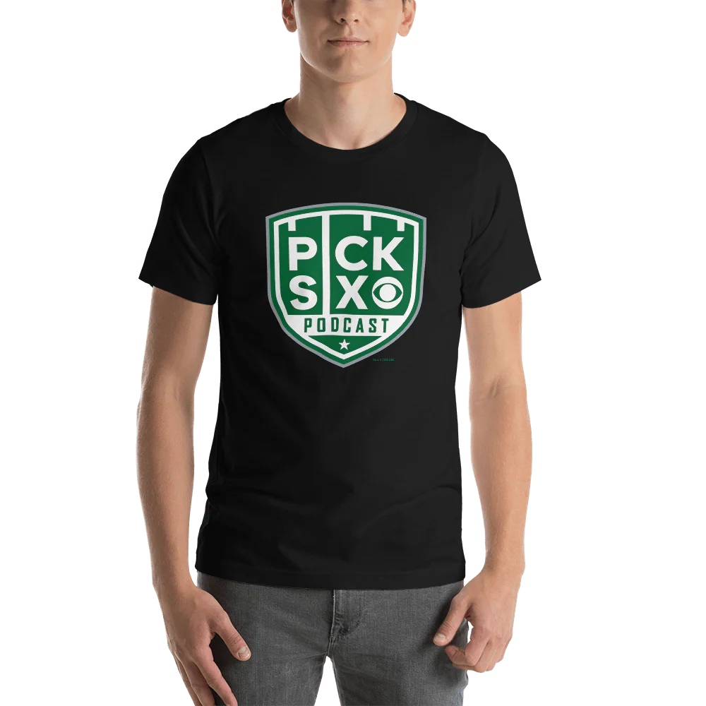 Pick Six Podcast Logo Adult Short Sleeve T-Shirt - Image 2