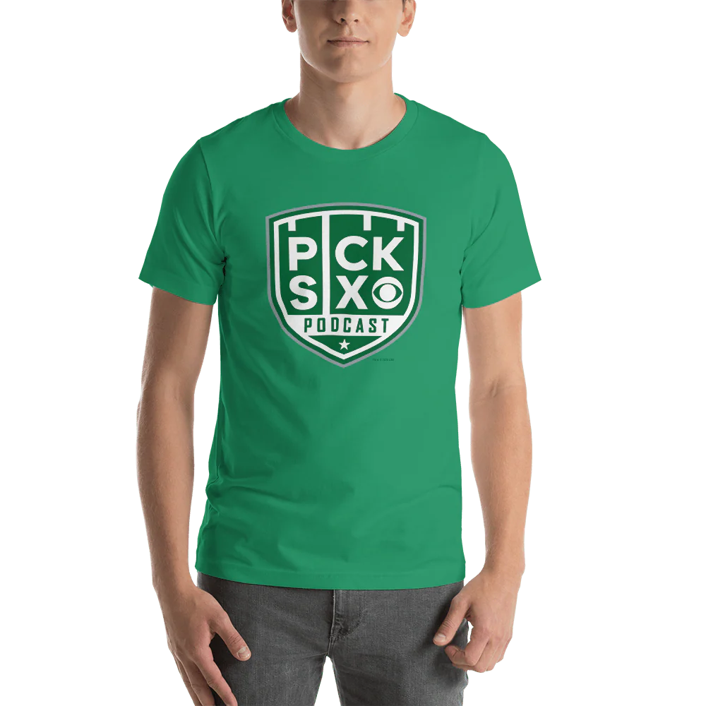 Pick Six Podcast Logo Adult Short Sleeve T-Shirt - Image 5
