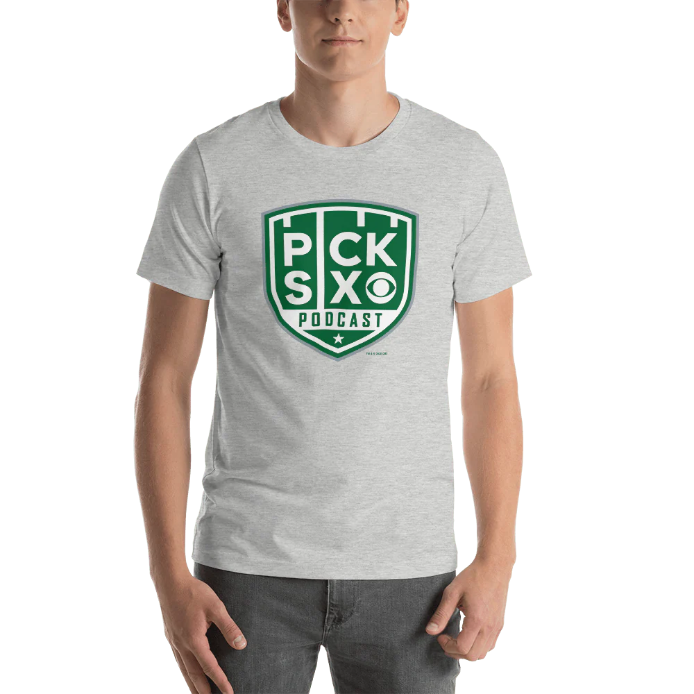 Pick Six Podcast Logo Adult Short Sleeve T-Shirt - Image 6