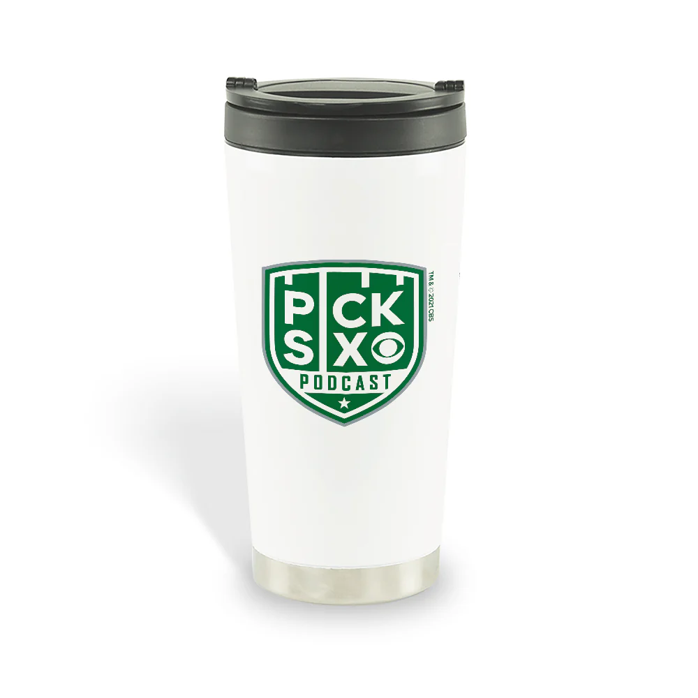 Pick Six Podcast Logo 16 oz Stainless Steel Thermal Travel Mug