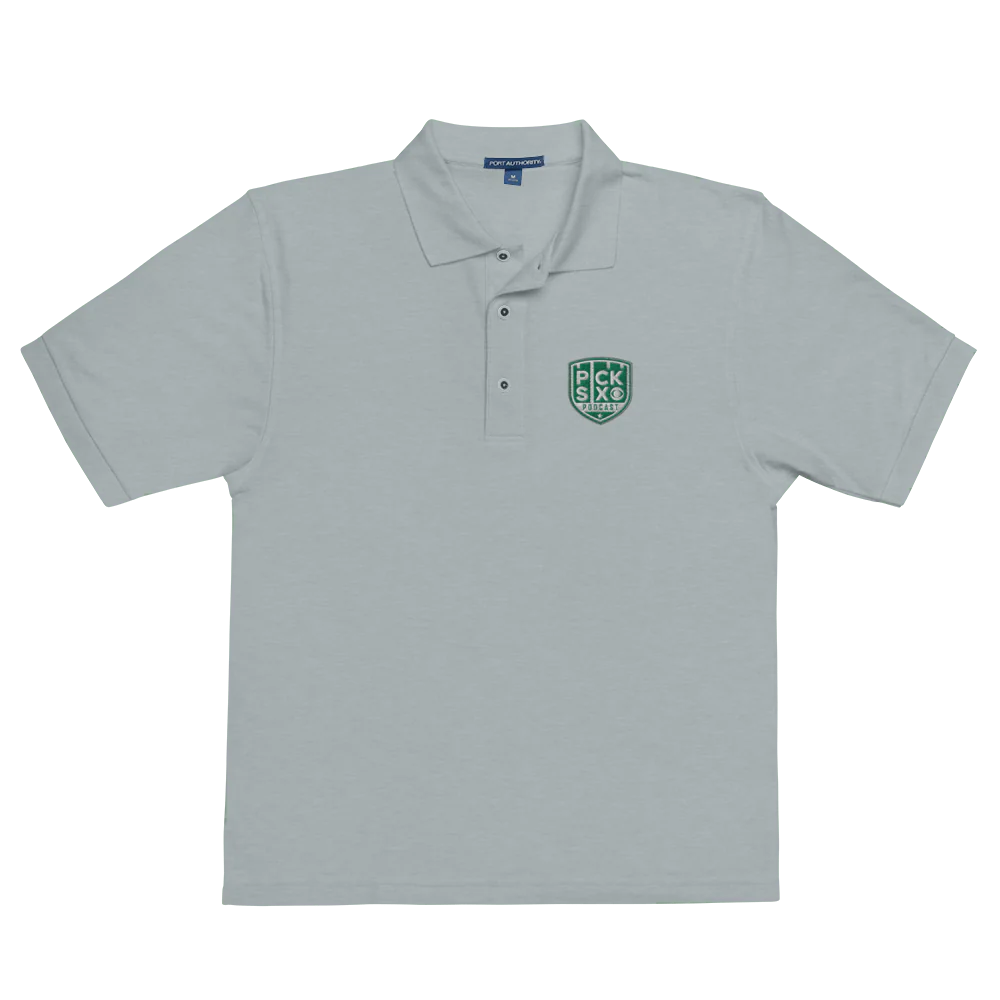 Pick Six Podcast Logo Premium Polo Shirt - Image 2